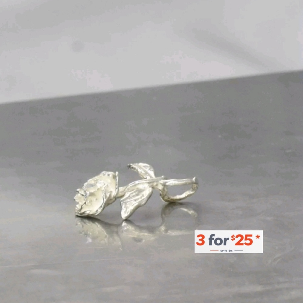 Sterling silver rose charm/ pendant